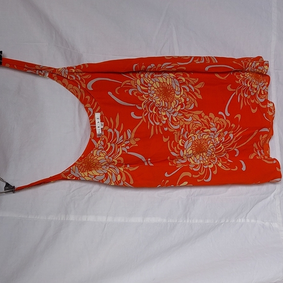 CAbi Tops - Cabi Orange with Flower print Tank Top